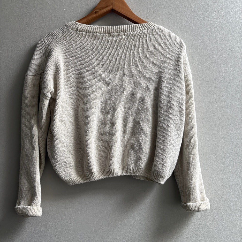 Cream Sweater with Black Mustache Design - Picture 8 of 8
